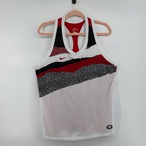 Nike Women's UGA Animal Print Red, Black, and White Tank Top Size XL